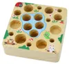 Hölzerne Möhre Spiel Regenwurm Magnet Angelrute Produktbild-Vorschau 2