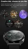 A collage of smartwatch faces and a smartwatch. Náhled obrázku produktu