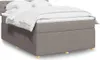 vidaXL Boxspringbett mit Matratze Taupe 160x200 cm Stoff Produktbild-Vorschau 2
