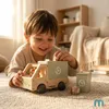 Camion poubelle en bois Mamabrum pour enfants, camion de Voir les images du produit 3