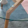 home24 Couchtisch - Glas / Eiche Massiv Produktbild-Vorschau 9