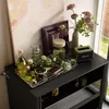 Kleine Vitrine 100x80x50cm Schwarz, 2 Fächer mit halbhohen Produktbild-Vorschau 5