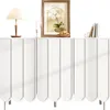 Komoda – 120 x 35 x 80 cm, biała – drzwi z falistym wzorem Podgląd zdjęcia produktu 2