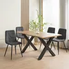 A dining room set with a wooden table and four chairs. Náhled obrázku produktu