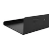 A black shelf with a logo and a hole for mounting. Podgląd zdjęcia produktu