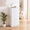 HOMCOM Kommode mit 6 Schubladen, 40 x 40 x 110 cm, Weiß in Produktbild-Vorschau 8