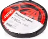 A black circular bag containing red booster cables, with a white label showing product information. Podgląd zdjęcia produktu