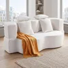 2-in-1 Bouclé Schlafsofa, modulares Bodensofa mit Kissen Produktbild-Vorschau 3