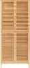 A tall, narrow cabinet with four doors made of slatted bamboo. Produktbild-Vorschau