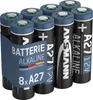 A pack of eight A27 12V alkaline batteries. Náhled obrázku produktu