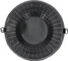 A top-down view of a black round charcoal filter for a range hood. Produktbild-Vorschau