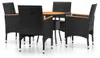 vidaXL 5-tlg. Garten-Essgruppe Poly Rattan Schwarz Produktbild-Vorschau 1
