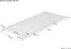 A diagram of a wooden bed frame with dimensions. Produktbild-Vorschau