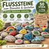 50 Stück flache Flusssteine aus 14cm bis 5cm Mischung Produktbild-Vorschau 1