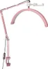 A pink LED ring light with an adjustable arm and C-clamp base, isolated on a white background. Náhľad obrázku produktu
