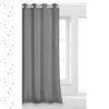 A gray curtain hanging in front of a window. Produktbild-Vorschau