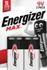 Energizer Pile Max Alcaline 9V/E-Block/6LR61 2 pcs/paquet. Voir les images du produit 2