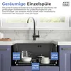 ANW HOME Edelstahlspüle 54x44 cm Schwarz Graphite Nano 304 Produktbild-Vorschau 2
