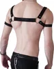 Herren Kunstleder Body Brust Harness Bondageset Metallkette Produktbild-Vorschau 3