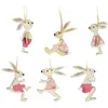 com-four® 12x Osteraufhänger Hase - Holzaufhänger zum Produktbild-Vorschau 4