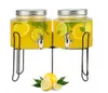 Getränkespender 2x 2,5L aus Glas mit Zapfhahn & Ständer Produktbild-Vorschau 1