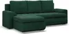 Links Ecksofa mit Schlaffunktion Foresta, Cord - Dunkelgrün Produktbild-Vorschau 2