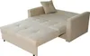 A beige sofa bed is shown in an open state, with the bed extended. Náhľad obrázku produktu