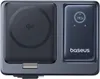 A dark gray charging station with a wireless charging pad on the left and a digital display on the right. Anteprima dell’immagine prodotto