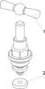 An exploded view diagram of a valve component. Produktbild-Vorschau