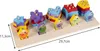 A wooden toy sorting and stacking game on a white background, with dimensions indicated by measurement lines. Náhled obrázku produktu