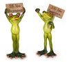 Dekofigur Froschmann mit Protest Schild ICH BIN DAGEGEN Produktbild-Vorschau 2