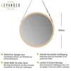 Wandspiegel 38cm Rund Bambus Holz Kunstleder Flurspiegel Produktbild-Vorschau 2