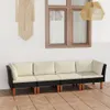 vidaXL 4-Sitzer-Gartensofa mit Kissen Schwarz Poly Rattan Produktbild-Vorschau 2