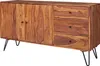 FineBuy Sideboard Sheesham bois massif 145 cm 2 portes & 3 Voir les images du produit 6