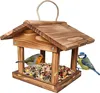 Relaxdays Vogelfutterhaus, Holz, Vogelhaus zum Aufhängen, Produktbild-Vorschau 1