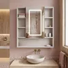 Armoire De Toilette Avec Miroir Rea Luna 70X80 Led Blanc Voir les images du produit 3