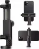 A black phone holder is shown from multiple angles, with a smartphone attached to one of the views. Produktbild-Vorschau