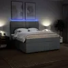 vidaXL Boxspringbett mit Matratze Hellgrau 180x200 cm Stoff Produktbild-Vorschau 4