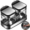 Gewürzgläser Set 2-teilig,Glas Vorratsdosen für Salz, Produktbild-Vorschau 1
