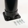 A black pole with a square base and four silver anchor bolts are shown on a white background. Produktbild-Vorschau
