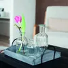 6 x Vasen aus Glas in geriffelter Optik, klar H 10,5 cm - Ø Produktbild-Vorschau 2
