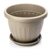 BigDean 50cm Blumentopf mit Untersetzer rund Mocca - Produktbild-Vorschau 4