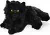 A plush toy black Persian cat lying down on a white background. Anteprima dell’immagine prodotto