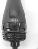 A close-up view of the handle and controls of a black hair dryer. Podgląd zdjęcia produktu
