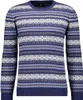 Ragman Strickpullover Jacquard in blau