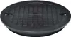 A black, round plastic lid with a grid pattern on top, designed for a manhole pipe. Náhled obrázku produktu