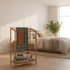 Stojan na uteráky Relaxdays z bambusu, 3 tyče, s odkladacou Náhľad obrázku produktu 3