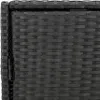A close-up view of the woven texture of a black outdoor storage cabinet. Produktbild-Vorschau