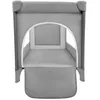 A gray foldable travel crib with an arched opening and a flap at the bottom. Podgląd zdjęcia produktu