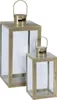 2tlg Metall Laternen Set Olivegrün Gartenlaterne Windlicht ca.H34/47cm Produktbild-Vorschau